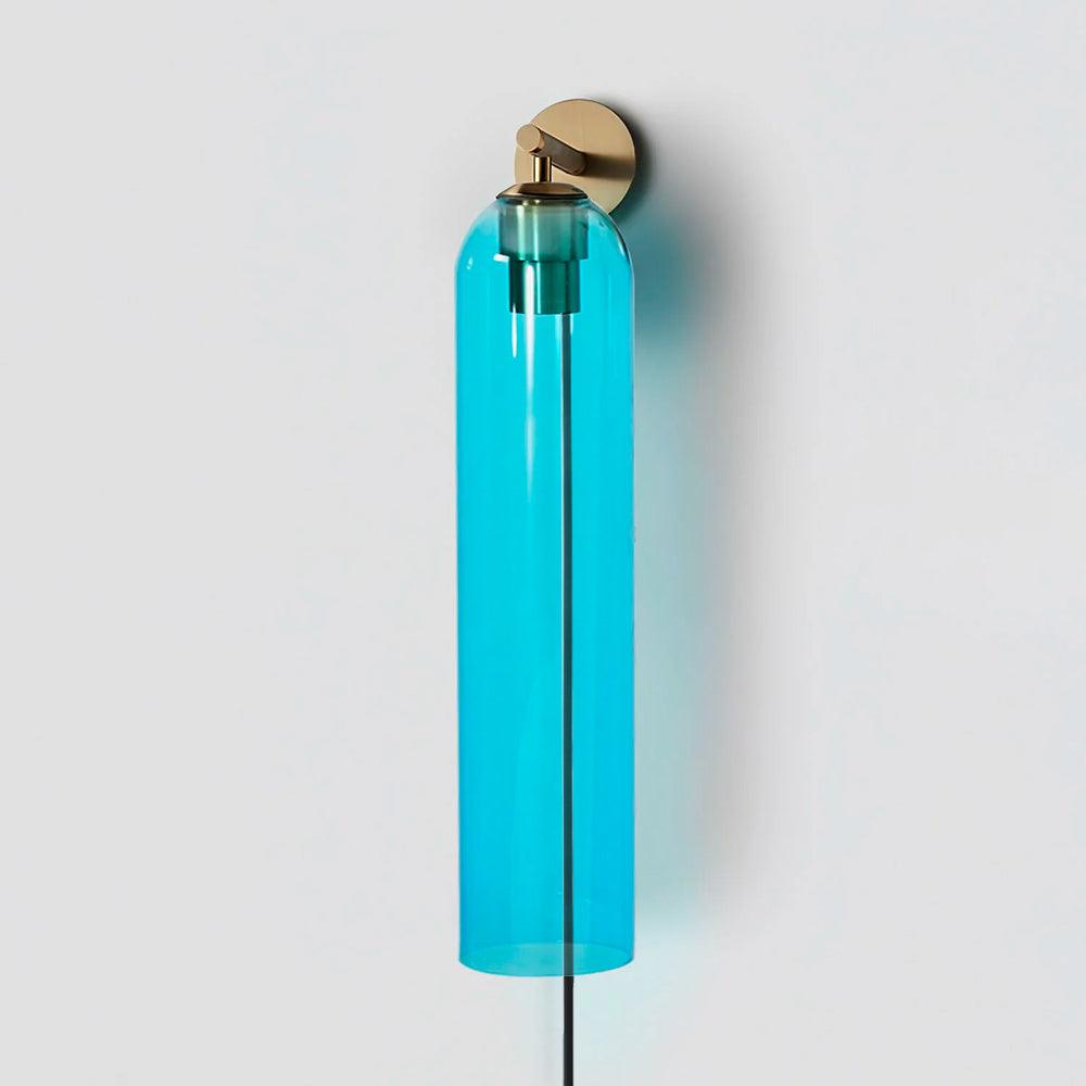 Glas cilinder wandlamp met stekker