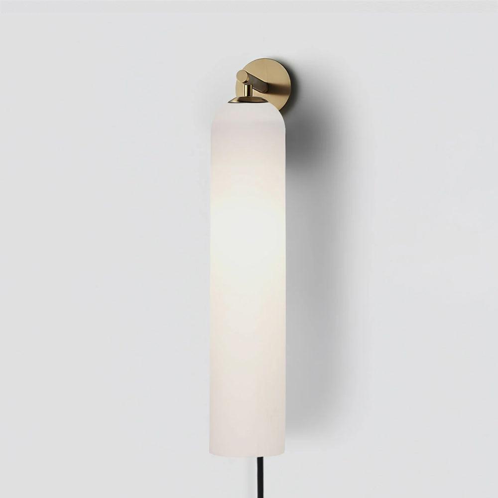 Glas cilinder wandlamp met stekker
