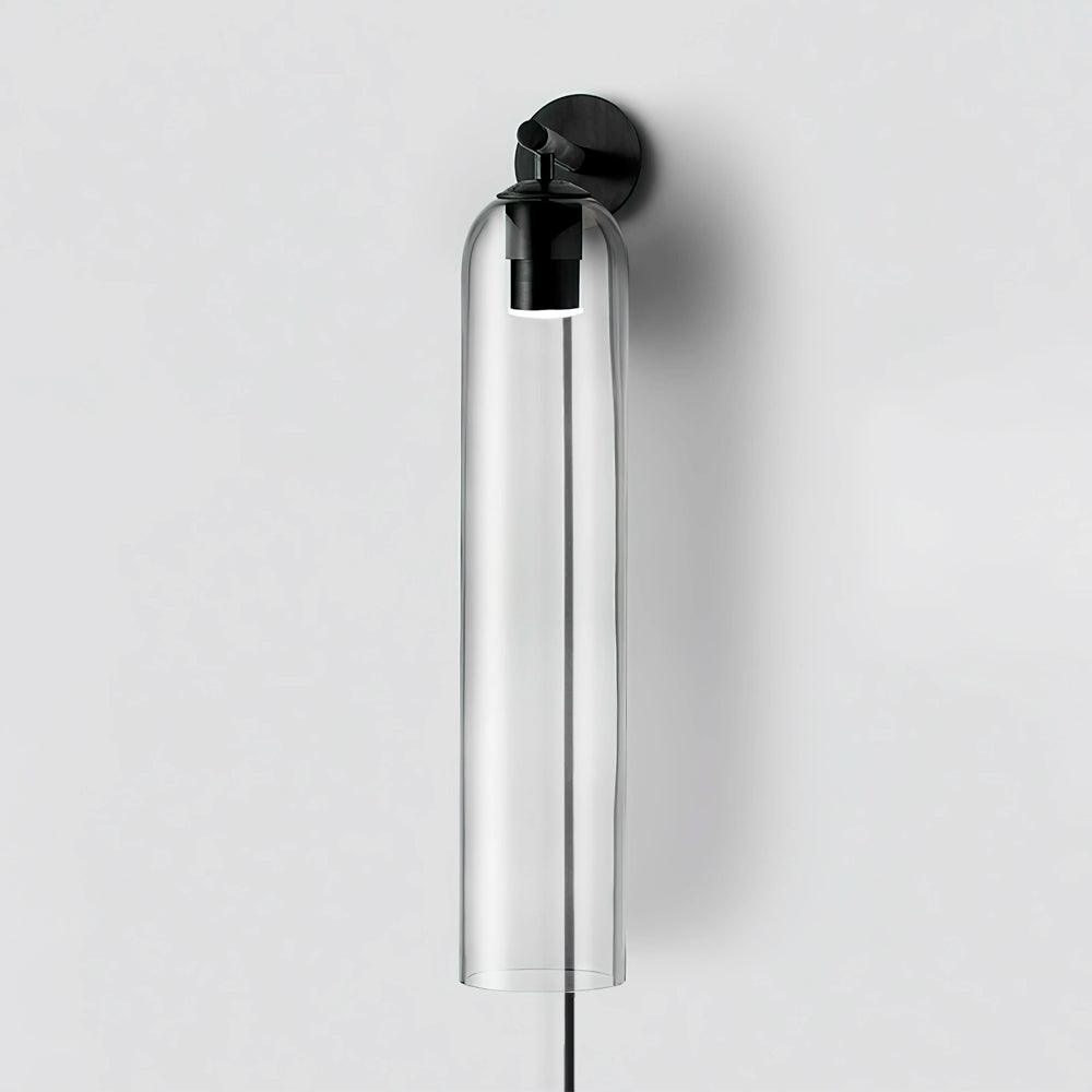 Glas cilinder wandlamp met stekker