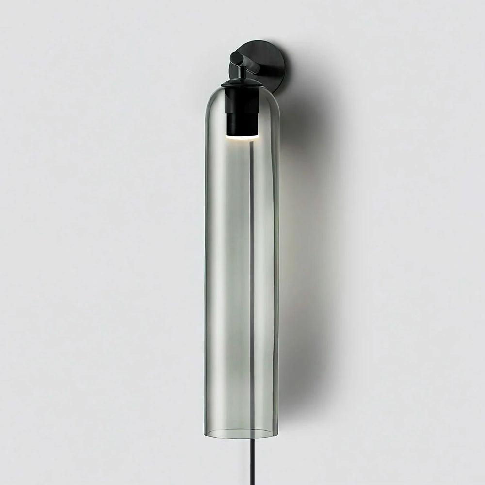 Glas cilinder wandlamp met stekker