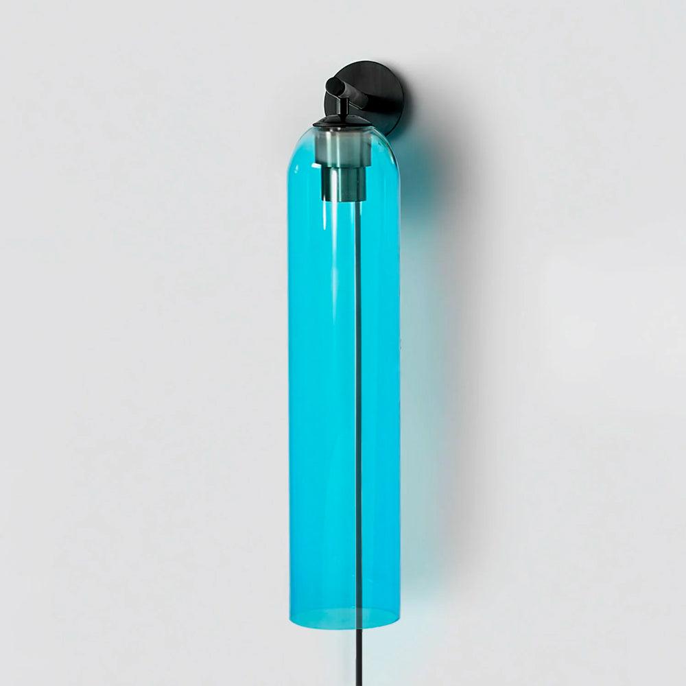 Glas cilinder wandlamp met stekker