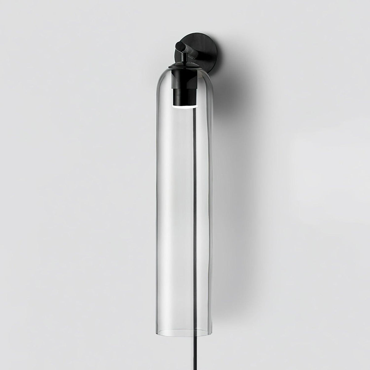 Glas cilinder wandlamp met stekker