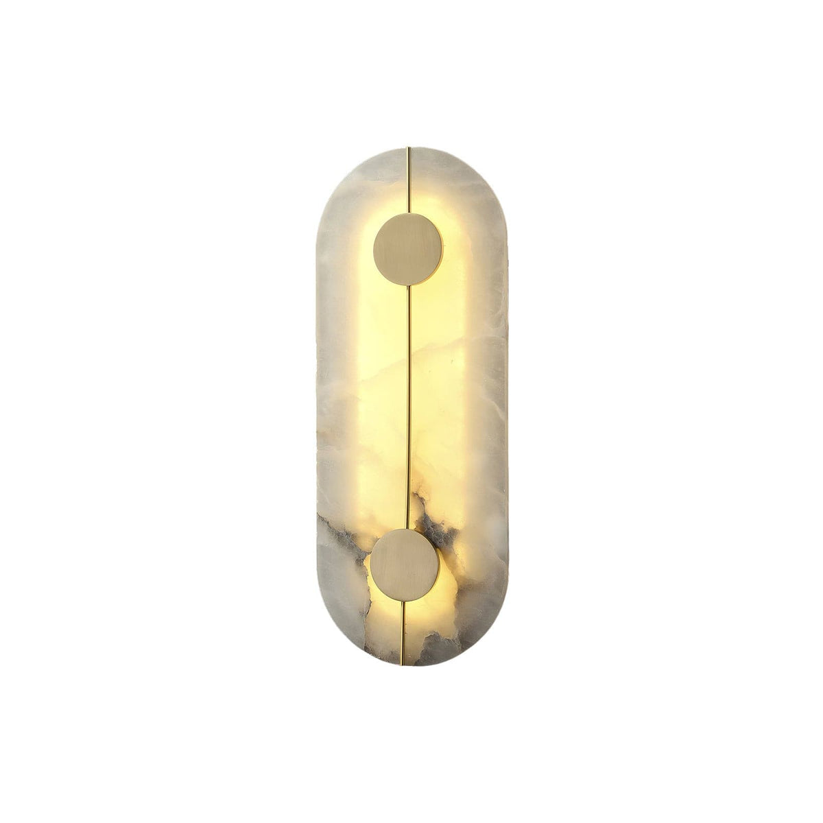 Artistieke wandlamp van dolomiet en koper met retro-uitstraling