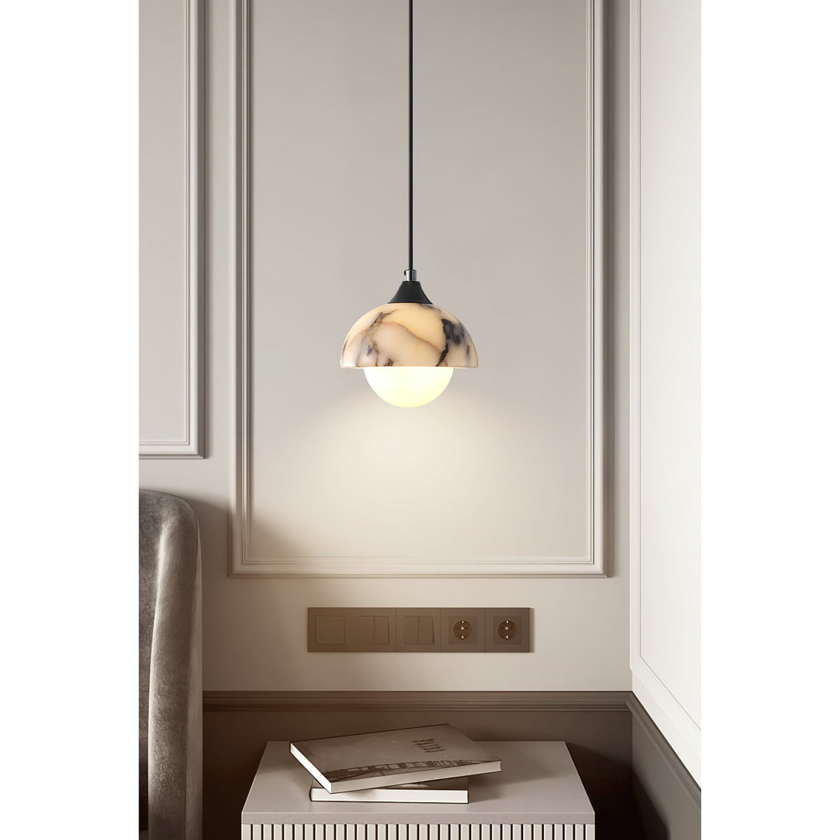Tavon moderne minimalistische hanglamp van marmer