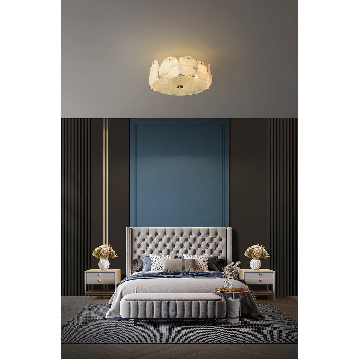 Elay verfijnde disc vlakke albasten glas plafondlamp