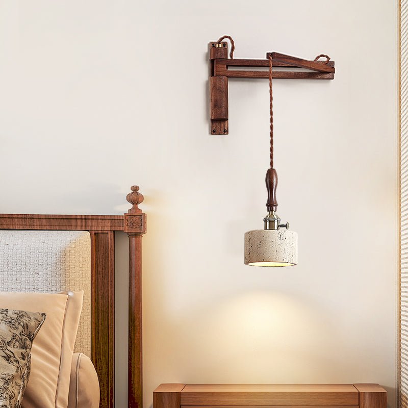 Sven Moderne wandlamp van travertin in geel