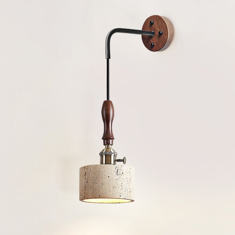 Sven Moderne wandlamp van travertin in geel
