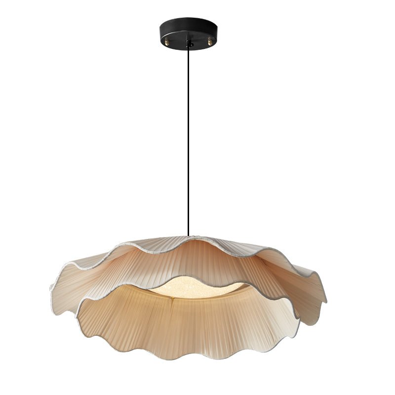 Ellorel elegantie Wave messing hanglamp met stoffen kap