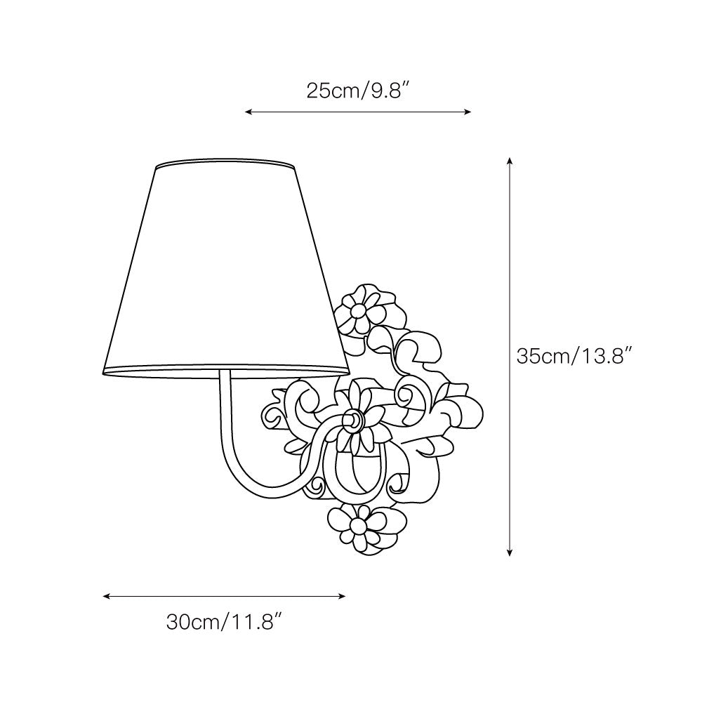 Alvuvys Moderne wandlamp met stoffen kap en metalen armatuur