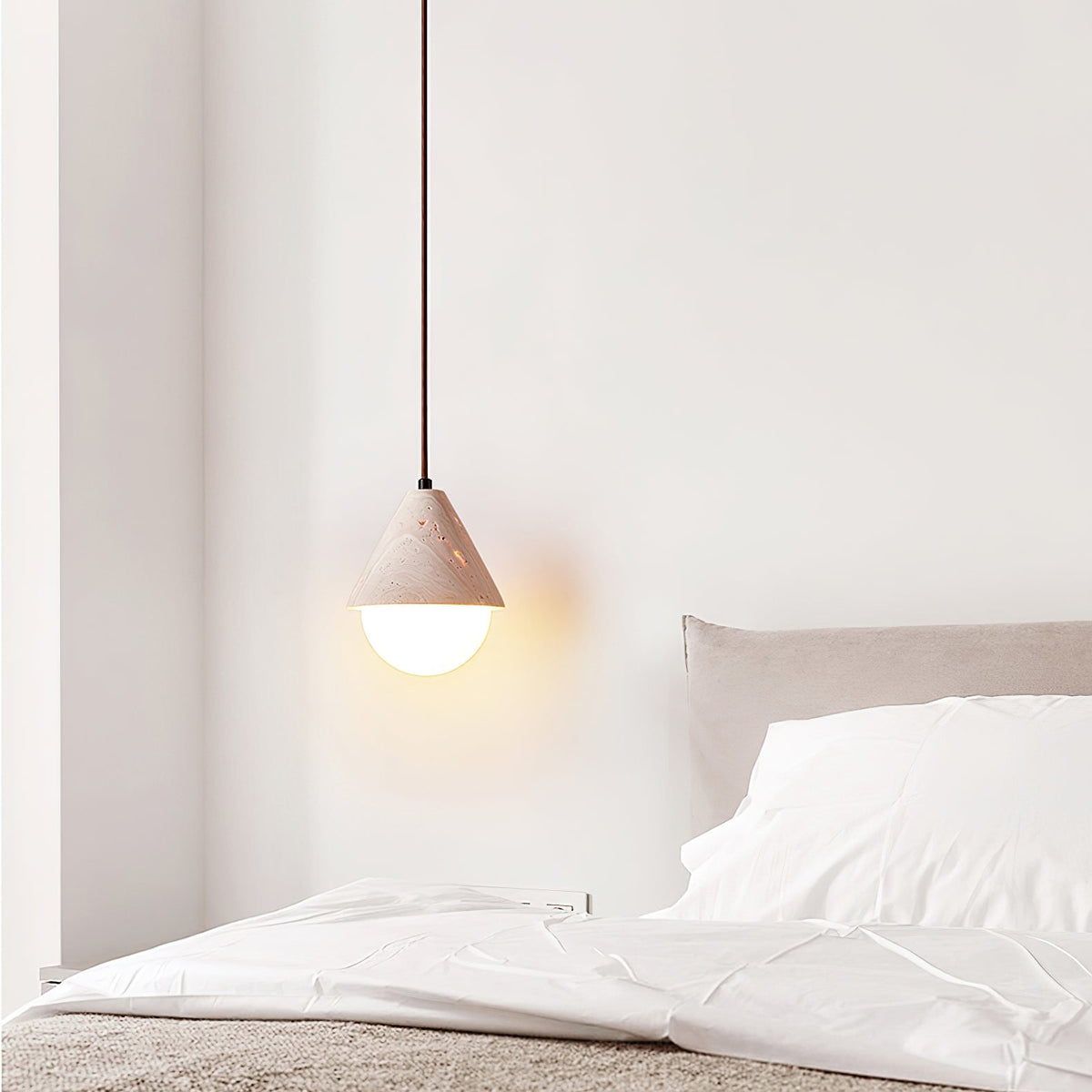 Valaliella Cone Hemisphere travertin hanglamp
