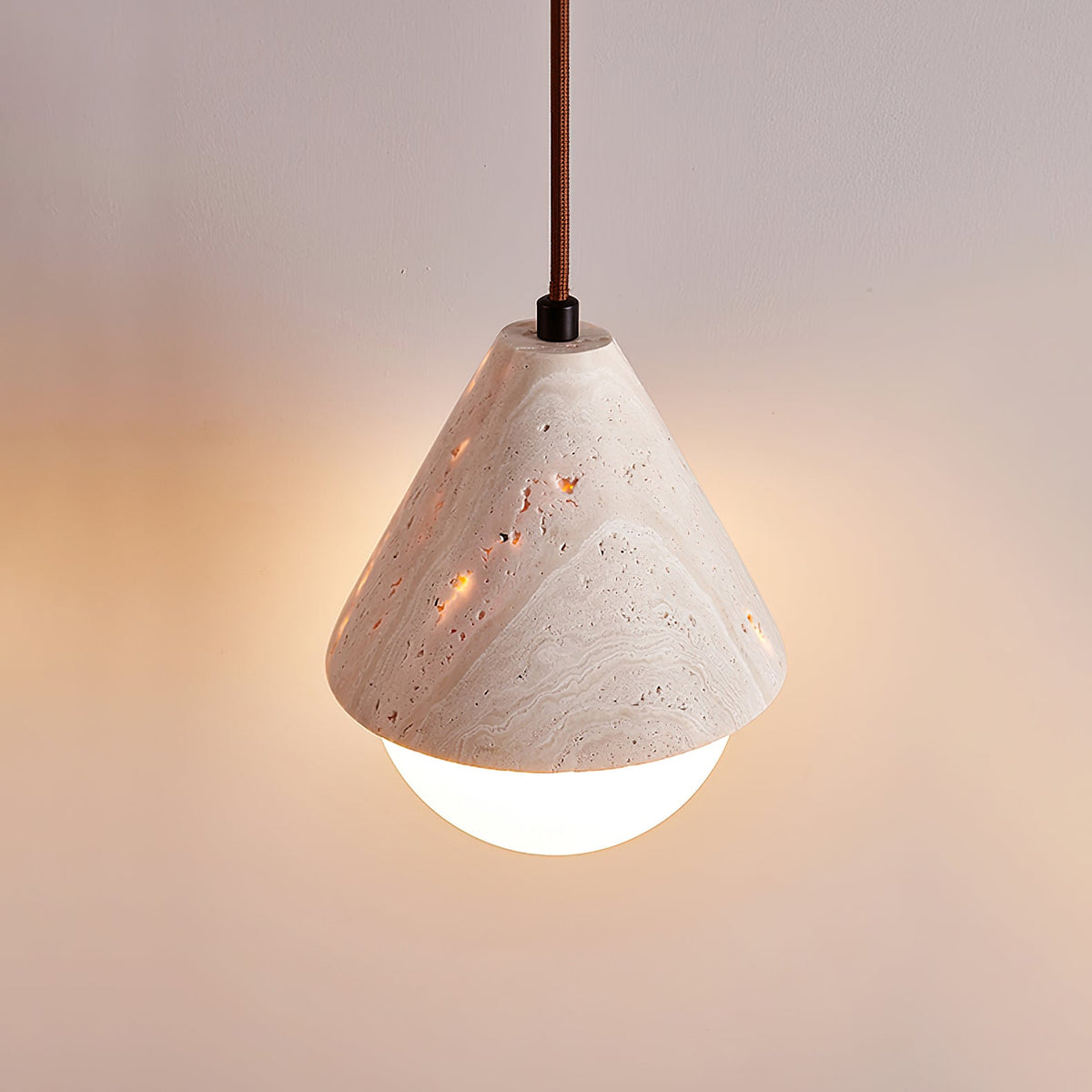 Valaliella Cone Hemisphere travertin hanglamp