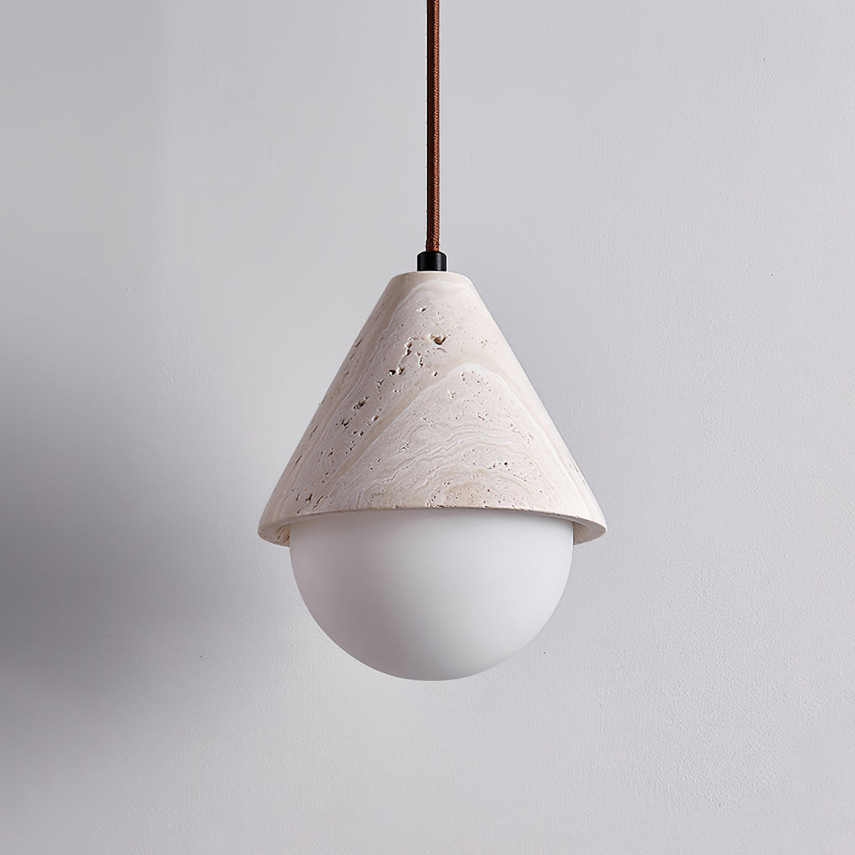 Valaliella Cone Hemisphere travertin hanglamp
