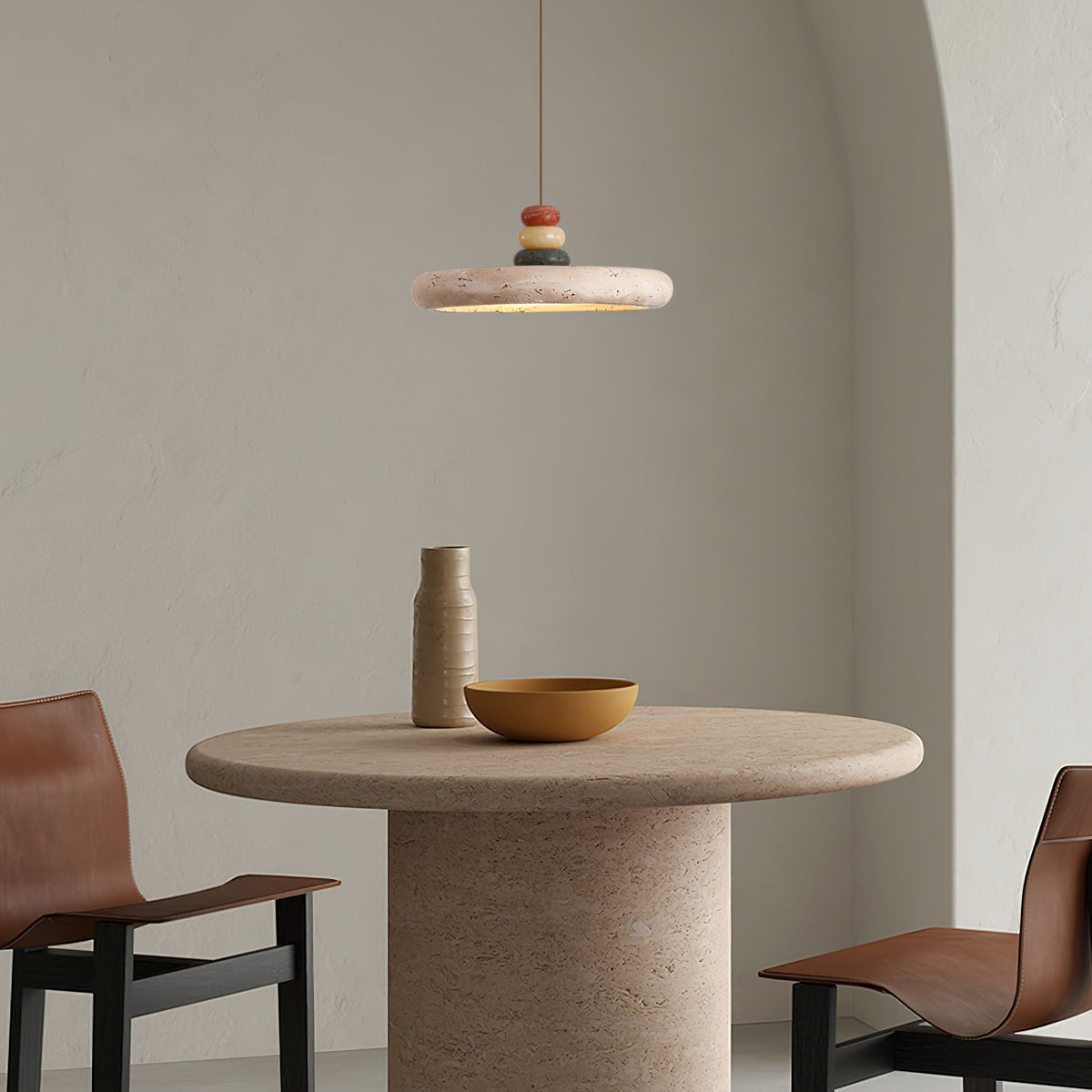 Auron hanglamp Geel travertin Marmer