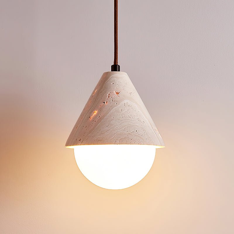 Valaliella Cone Hemisphere travertin hanglamp