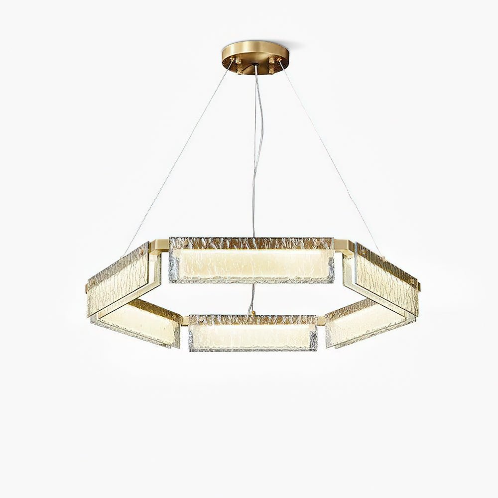 Hexa kroonluchter met luxe glas en LED