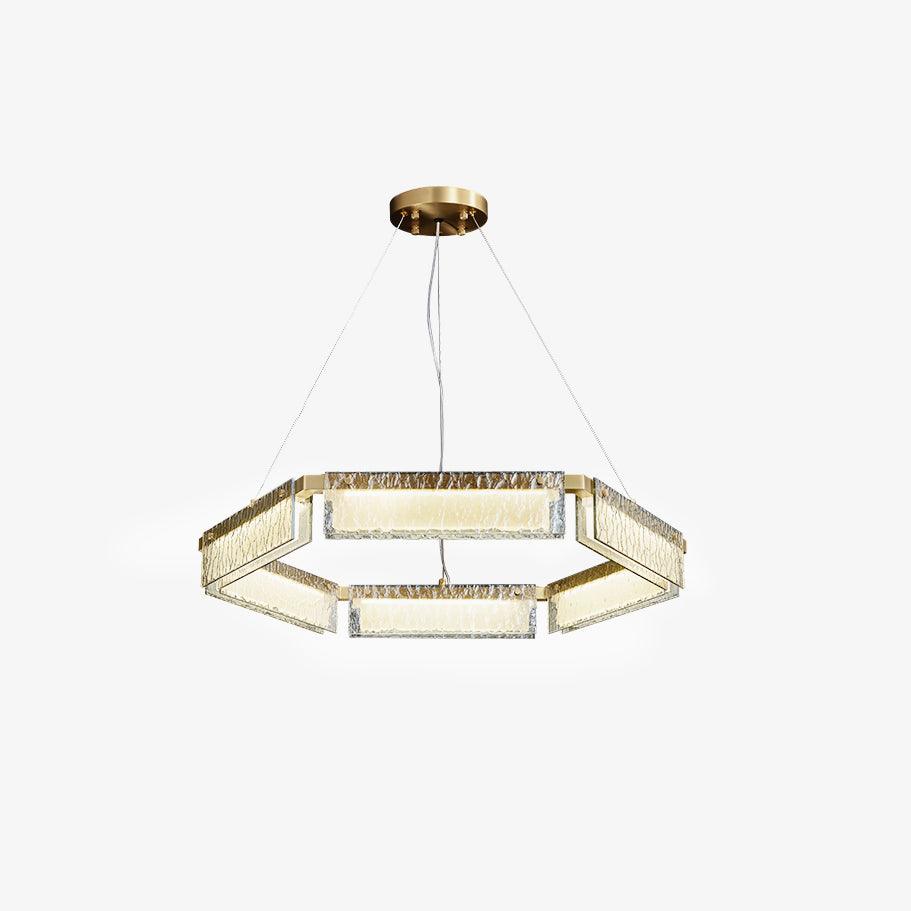 Hexa kroonluchter met luxe glas en LED