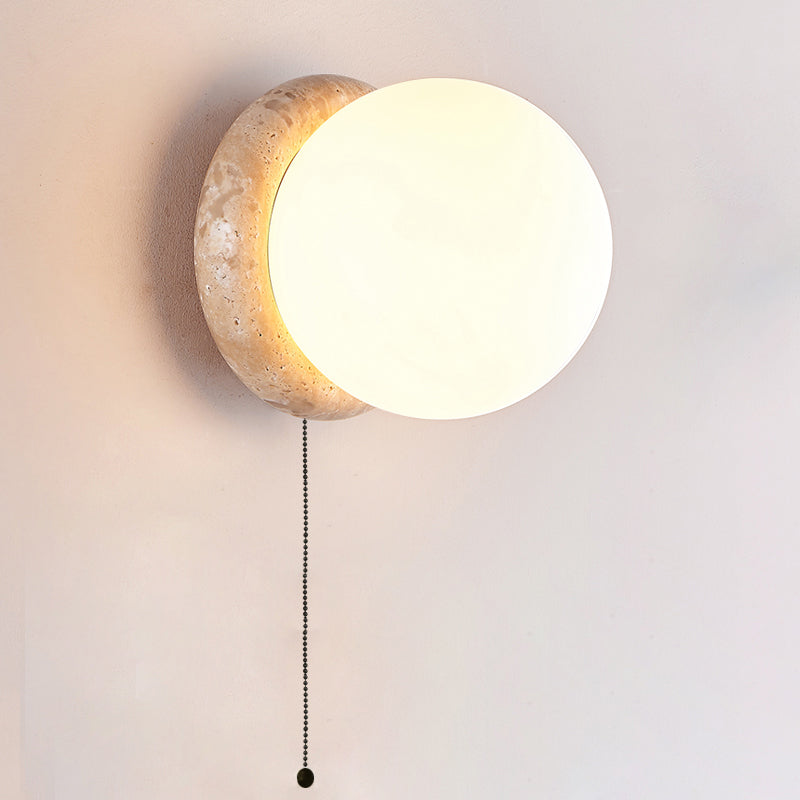 Norisaria travertin wandlamp met glas
