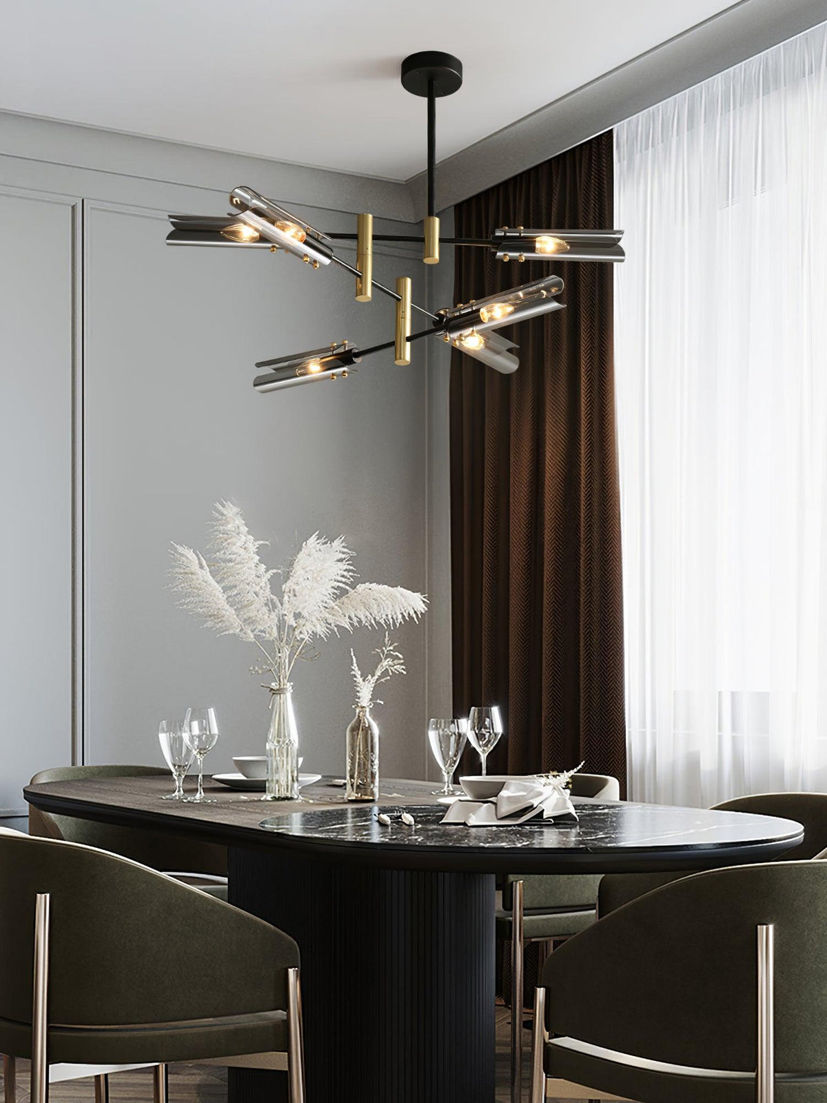 Eloz dubbele kroonluchter met 6-licht modern
