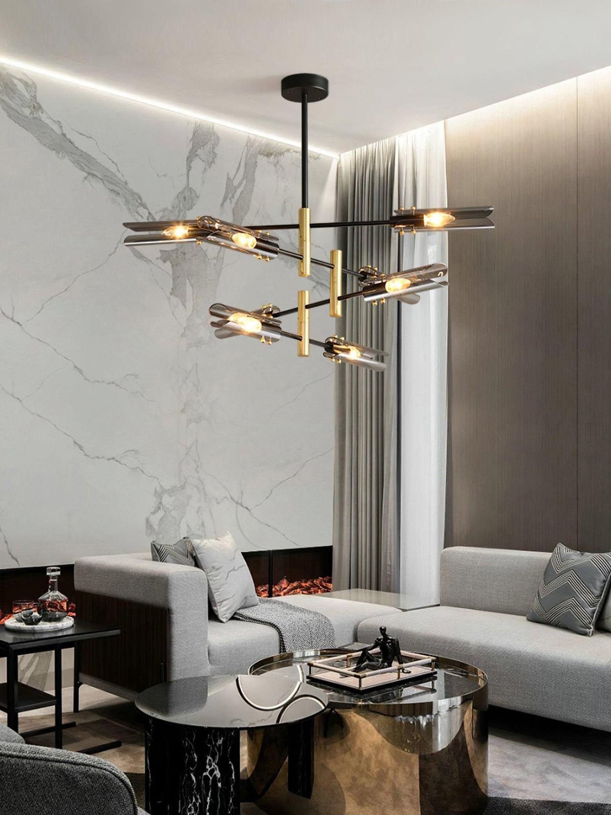 Eloz dubbele kroonluchter met 6-licht modern