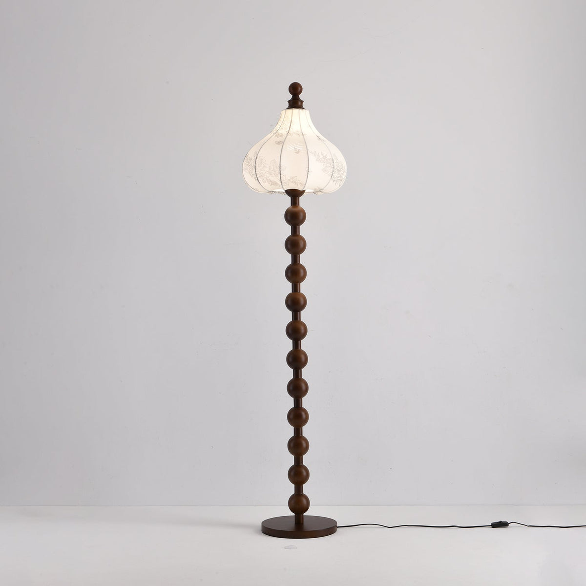 Avenivella moderne vloerlamp van walnoothout