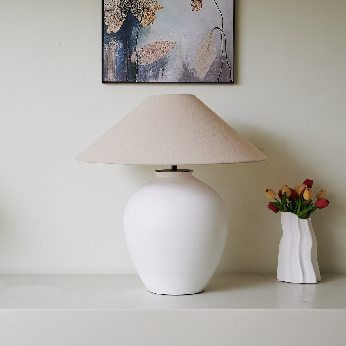 Natalie Minimalistische tafellamp van keramiek