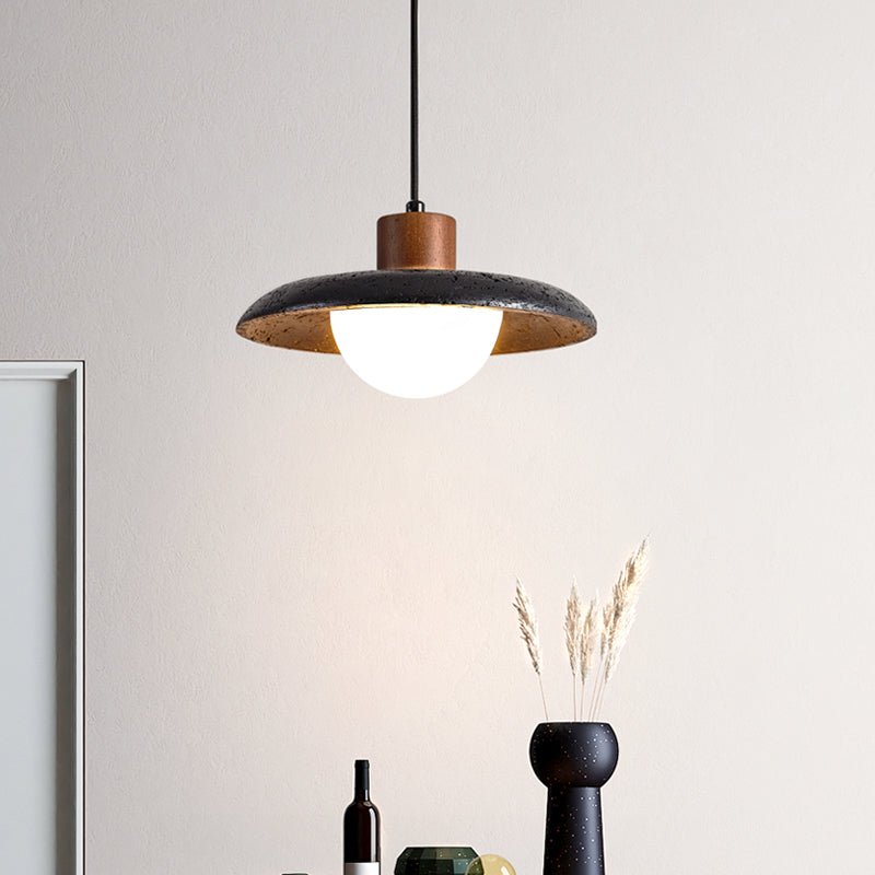 Zenk Zwarte travertin koepelvormige hanglamp