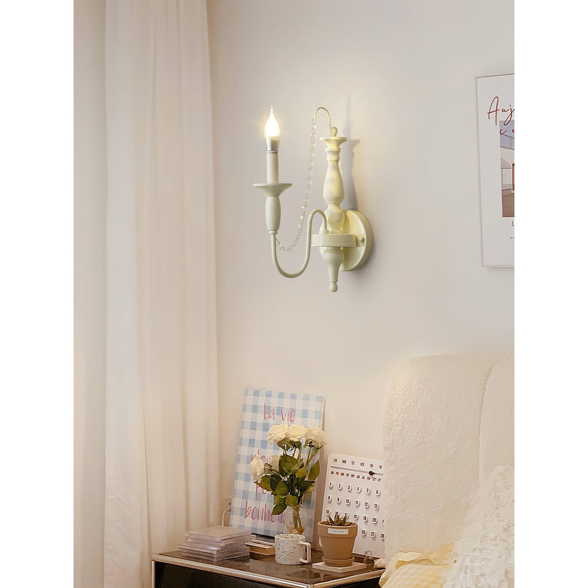 Jarnbruvys traditionele kandelaar wandlamp van metaal met kristal