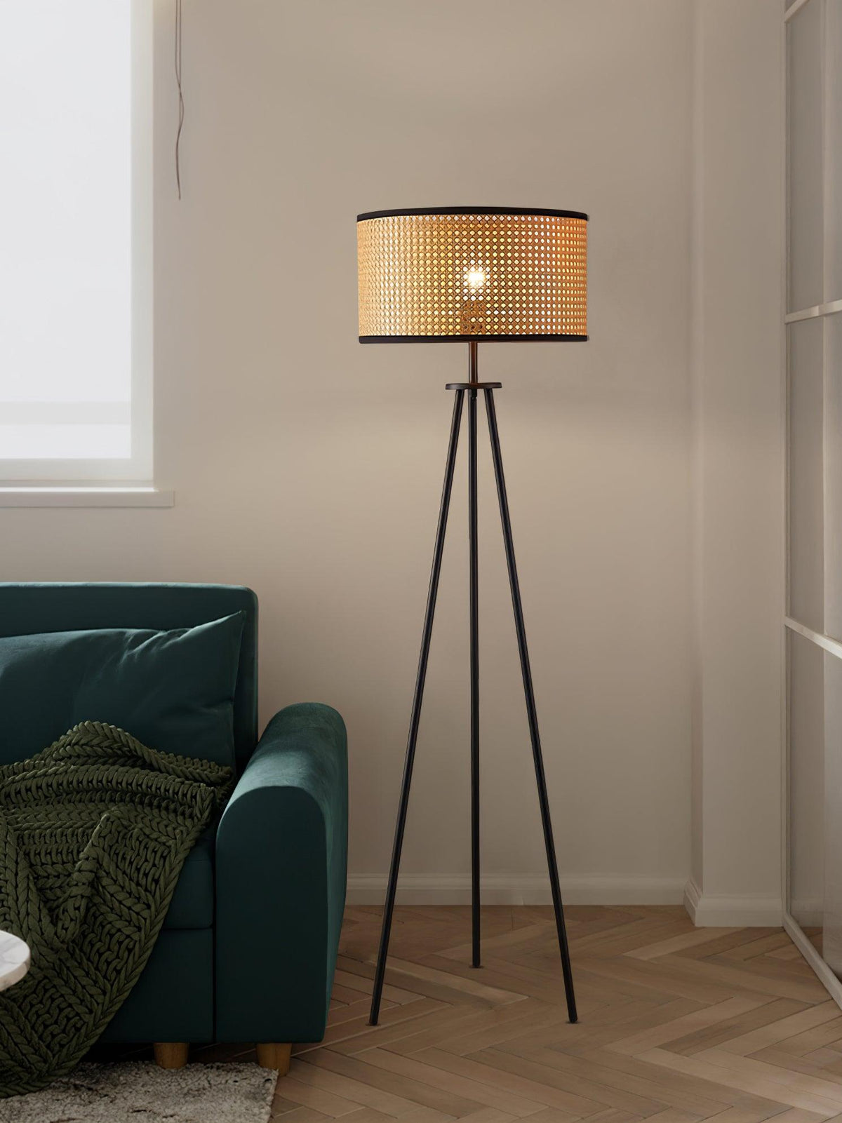 Trio Vintage Bamboe vloerlamp