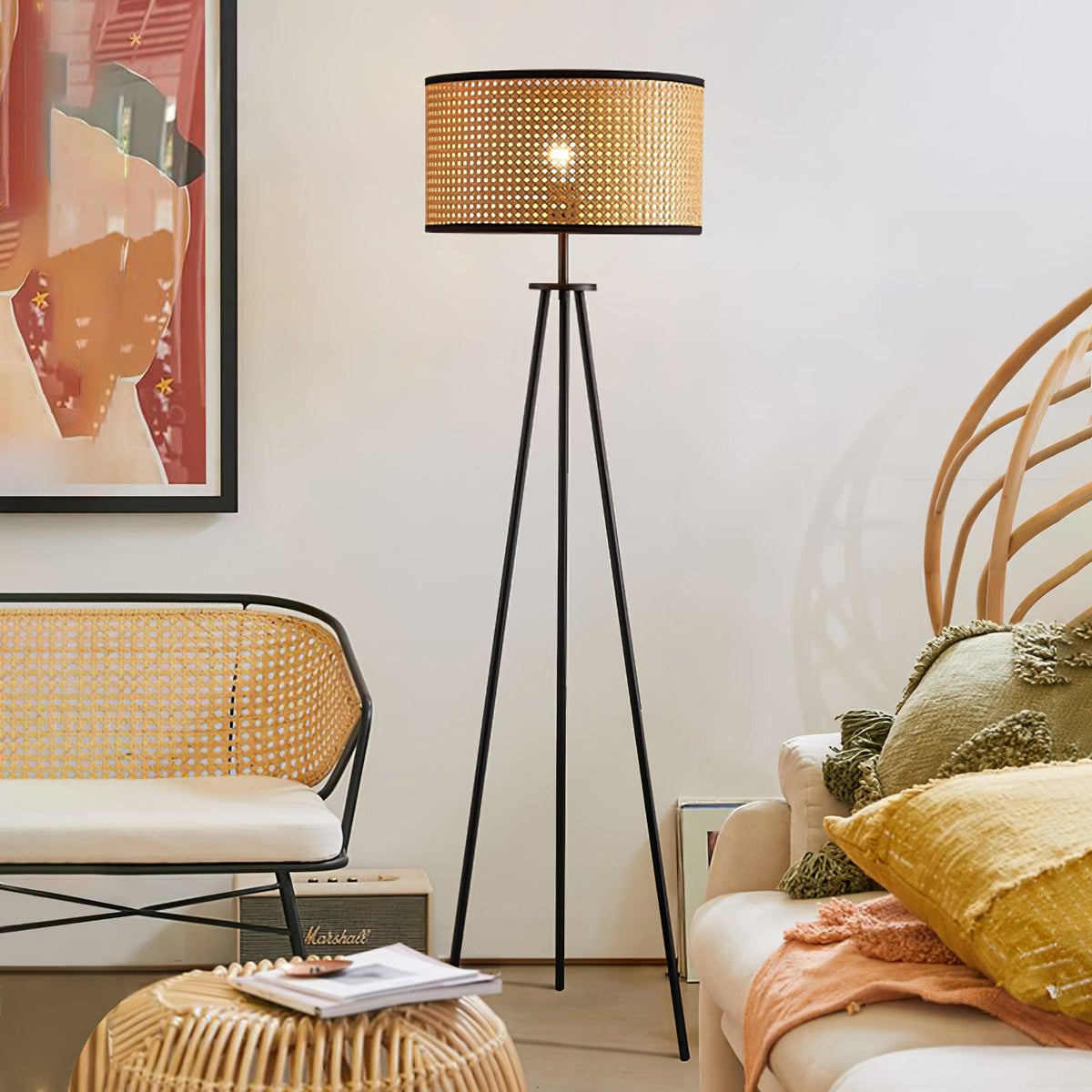 Trio Vintage Bamboe vloerlamp