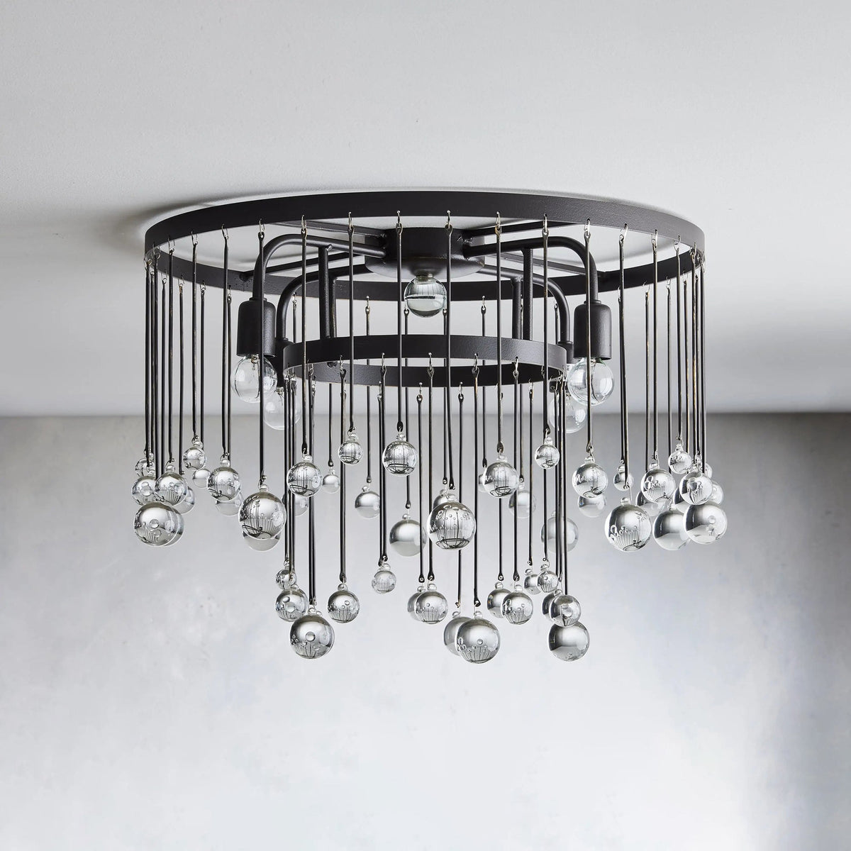 Fljotuvyo Postmodern luxe messing Kristallen Vlakke plafondlamp