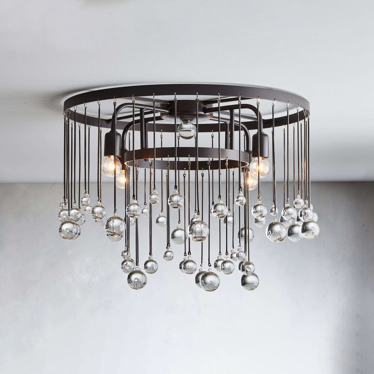 Fljotuvyo Postmodern luxe messing Kristallen Vlakke plafondlamp