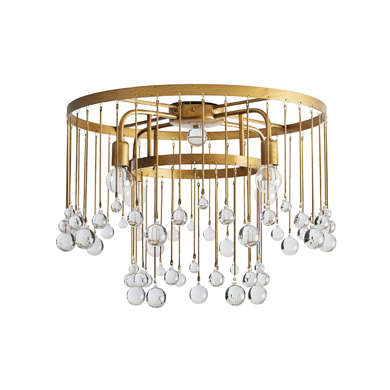 Fljotuvyo Postmodern luxe messing Kristallen Vlakke plafondlamp