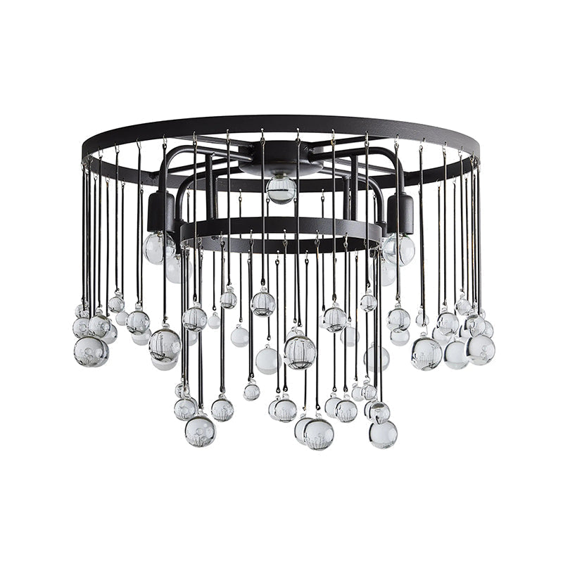 Fljotuvyo Postmodern luxe messing Kristallen Vlakke plafondlamp