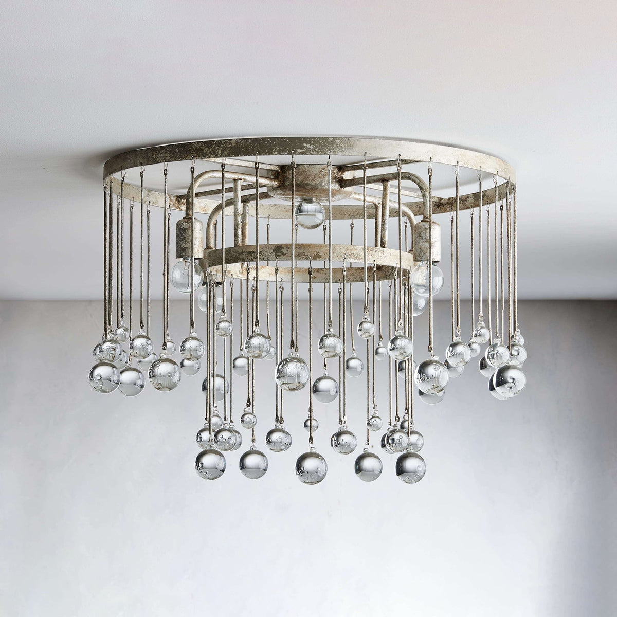 Fljotuvyo Postmodern luxe messing Kristallen Vlakke plafondlamp