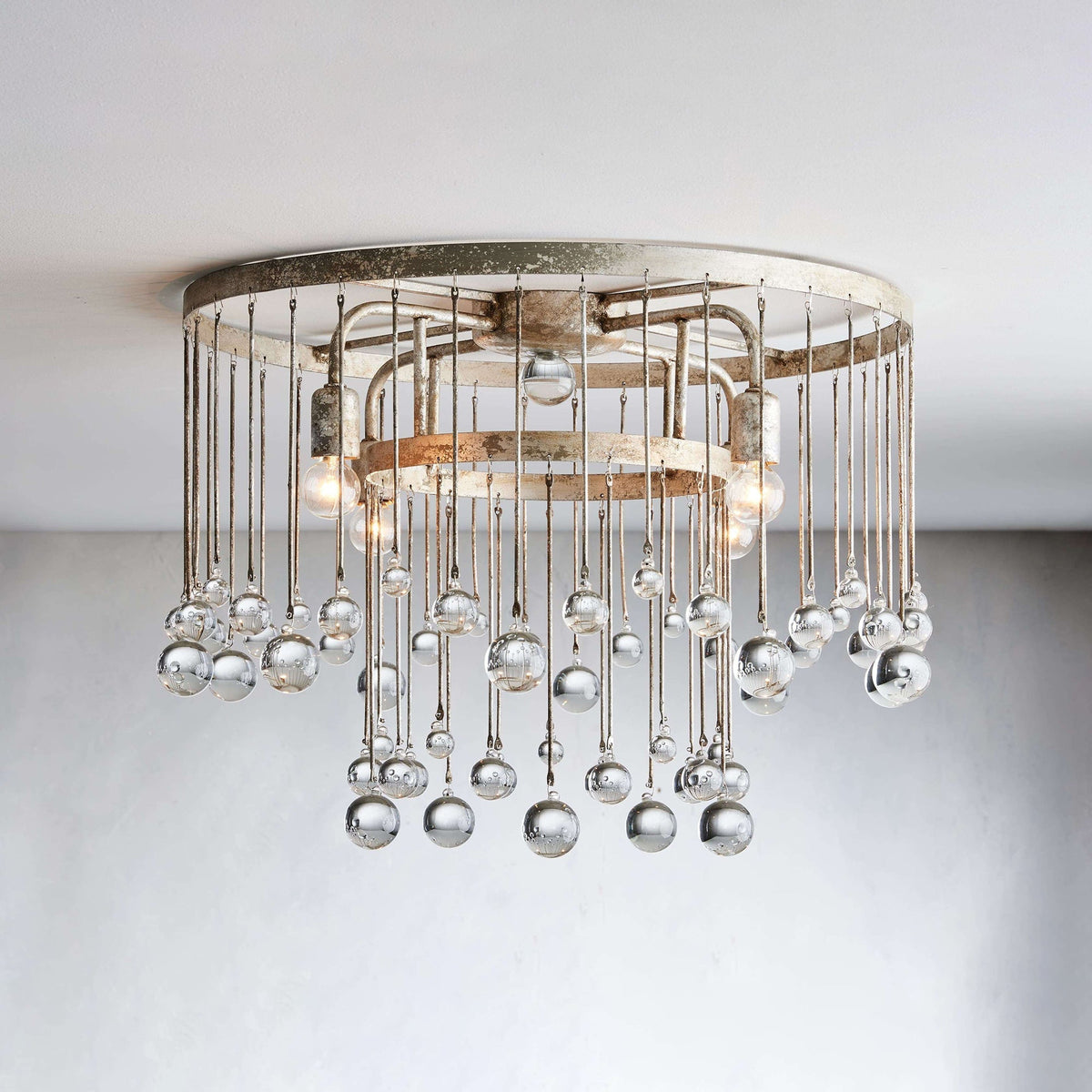 Fljotuvyo Postmodern luxe messing Kristallen Vlakke plafondlamp