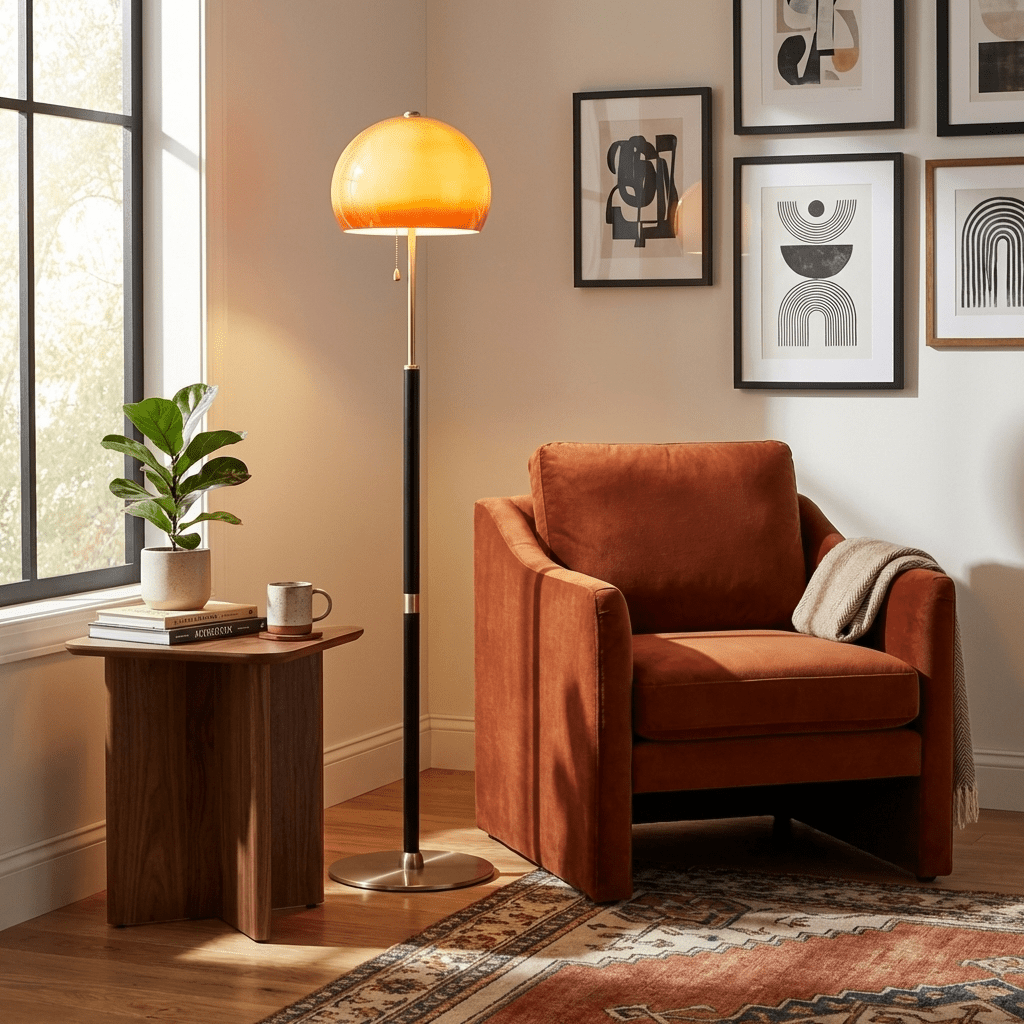 Terielella Amber koepelvormige vloerlamp