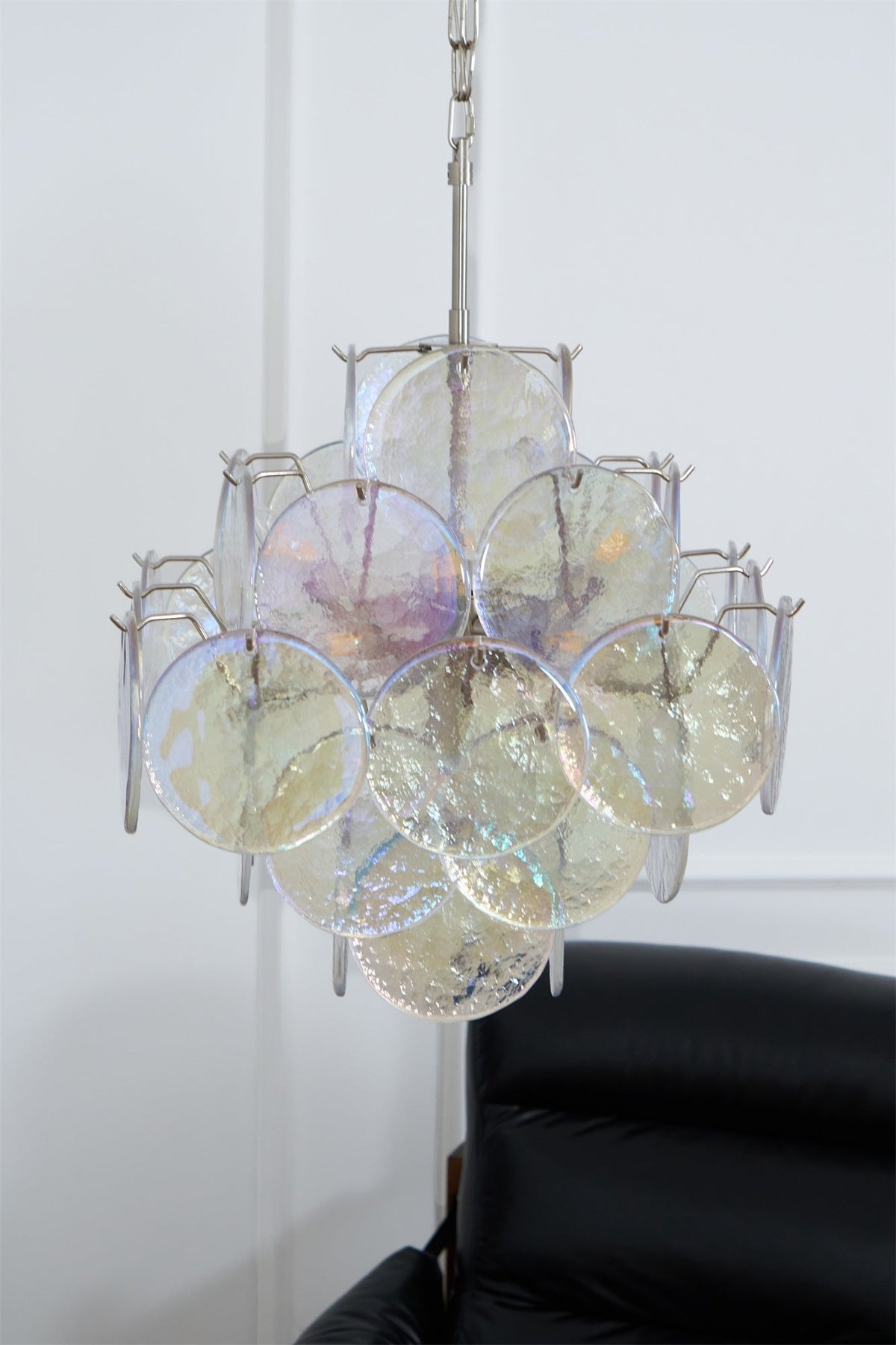 Selerira Kroonluchter Iridescent Murano Disc Layered