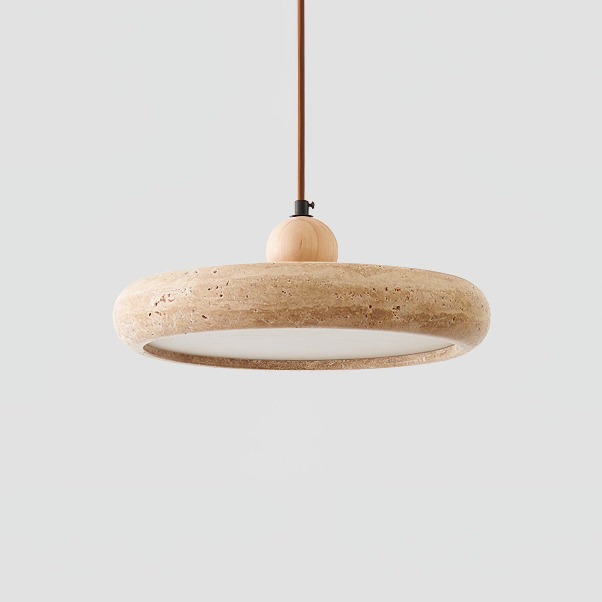 Noraraine Minimalistische hanglamp van geel travertin