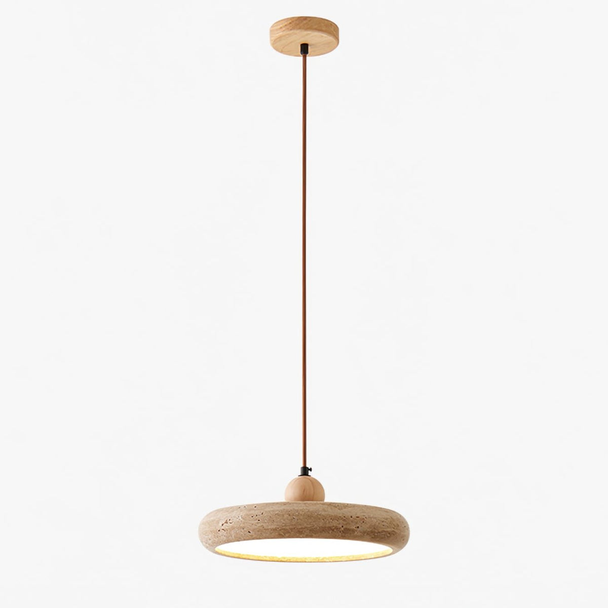 Noraraine Minimalistische hanglamp van geel travertin
