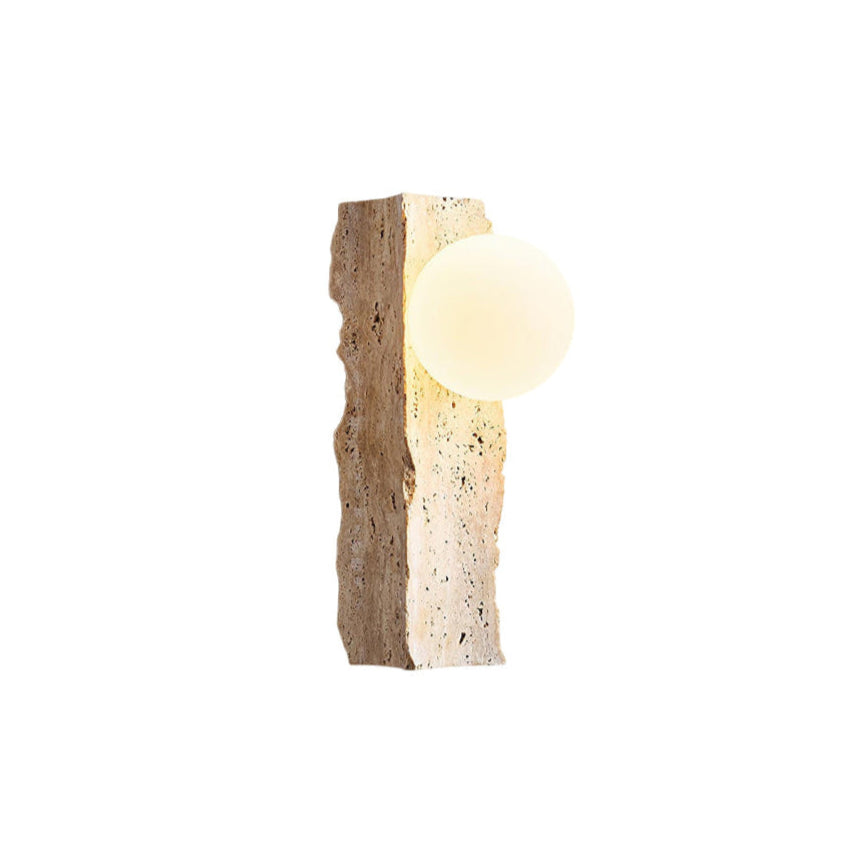 Tavivelia wandlamp met travertin en glas