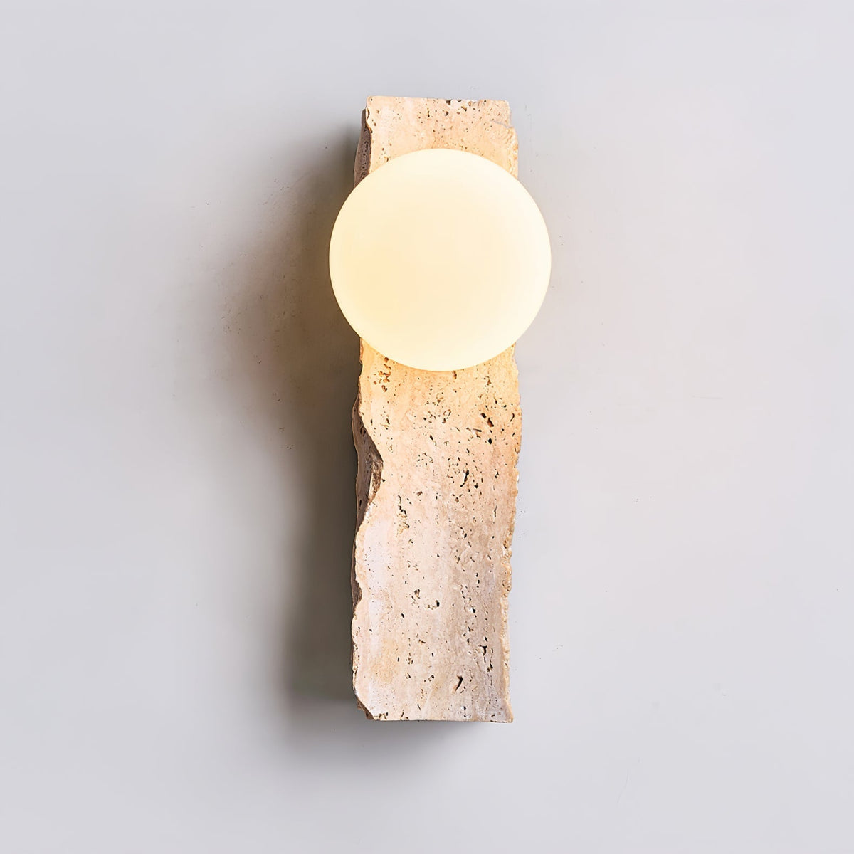 Elnoren wandlamp van geel travertin