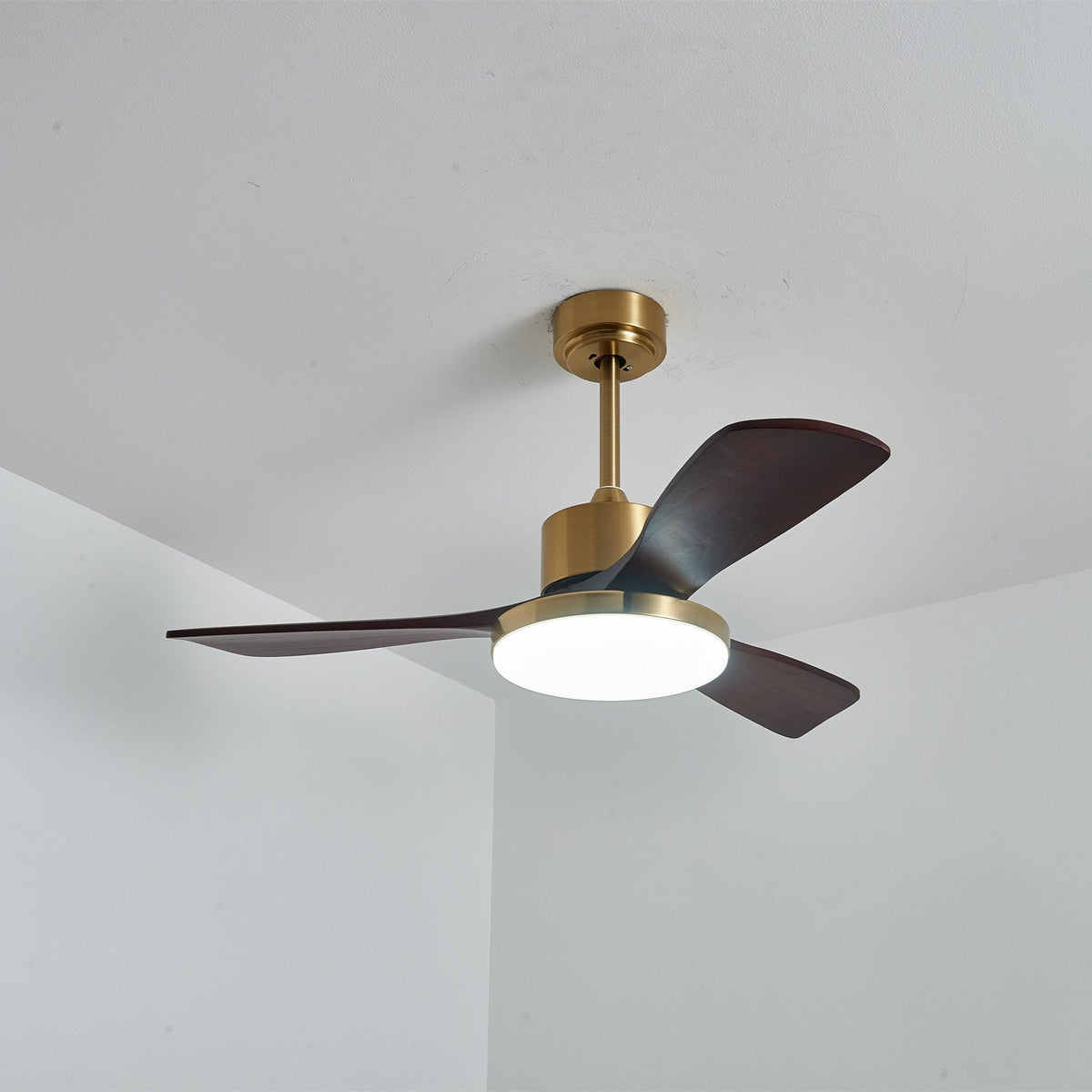 Xen Moderne plafondventilator met verlichting van walnoothout