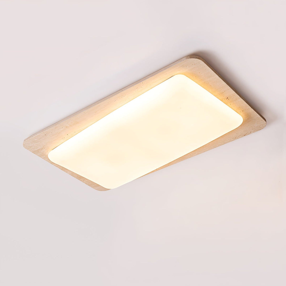 Seranina plafondlamp in geel travertin