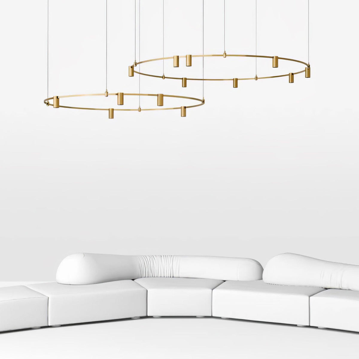Ivrinir ringvormige messing hanglamp