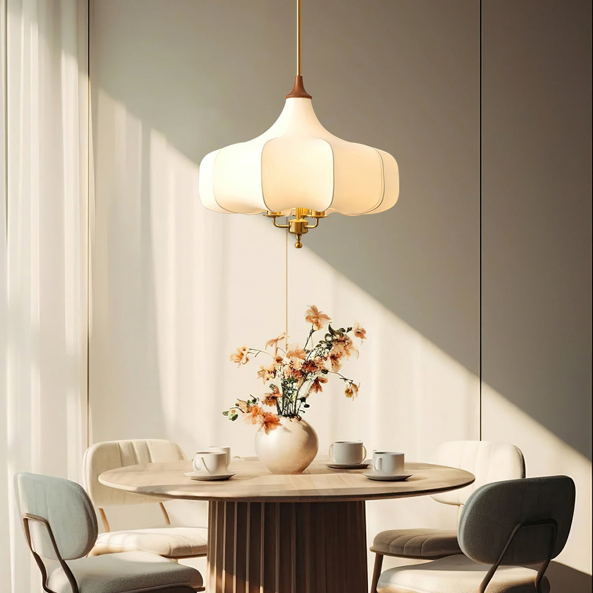 Jorath hanglamp van textiel en hout