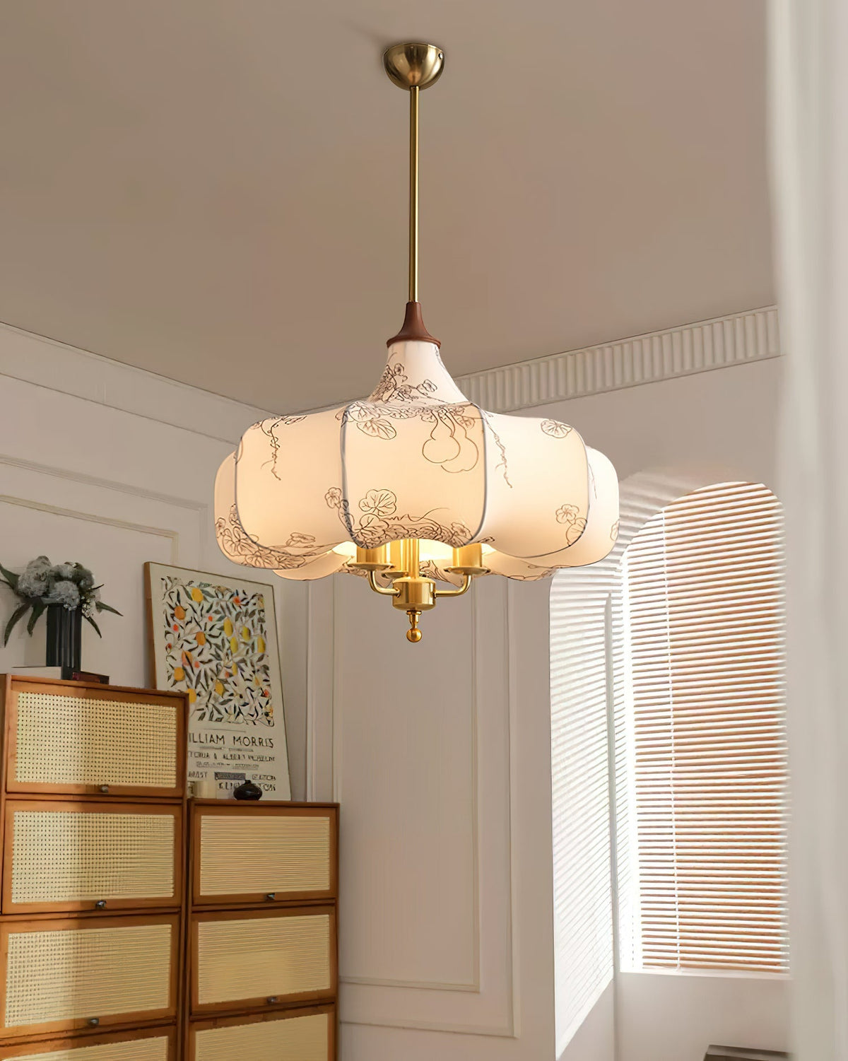 Jorath hanglamp van textiel en hout