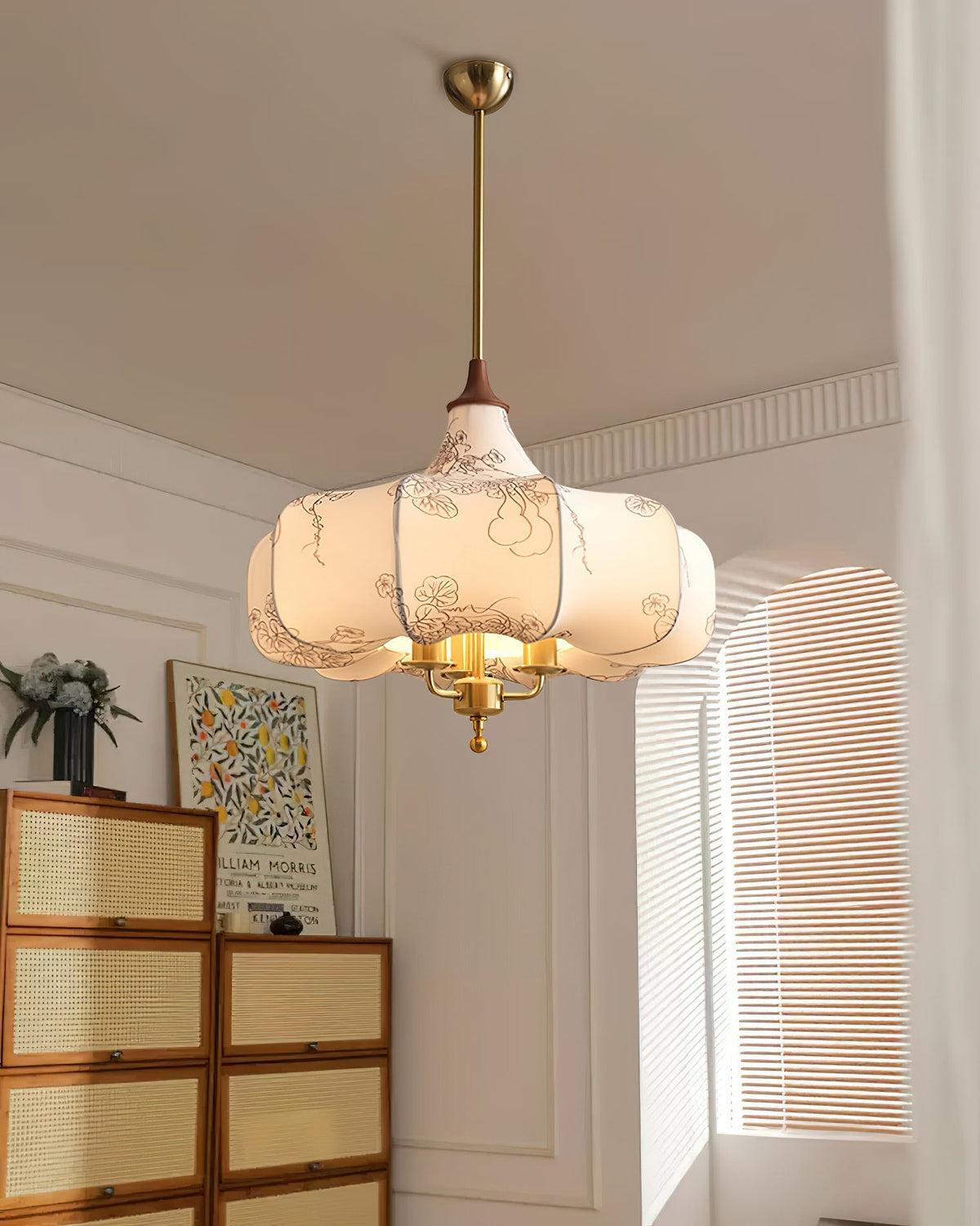 Jorath hanglamp van textiel en hout