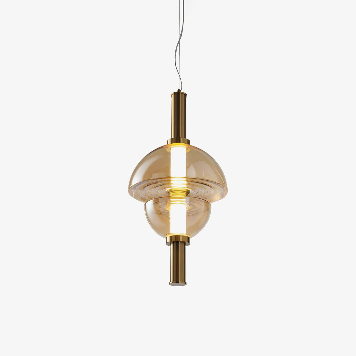 Celand Contemporair glas hanglamp Amber & Goud