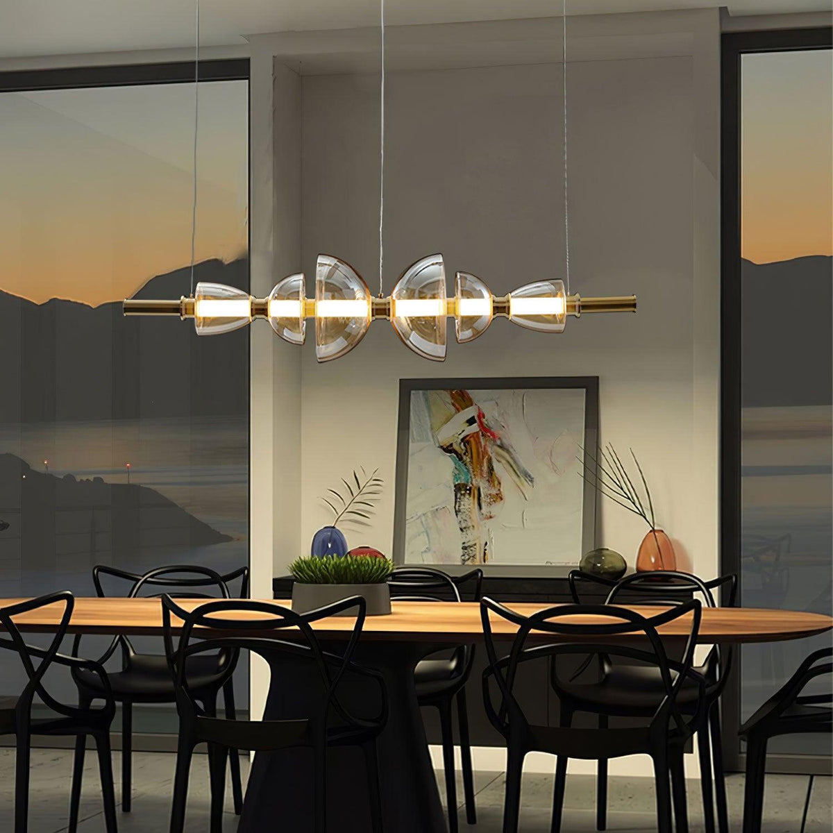 Celand Contemporair glas hanglamp Amber & Goud