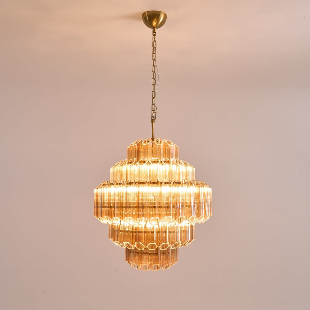 Liorerira kroonluchter Aurum Cascade Murano glas prismekunst
